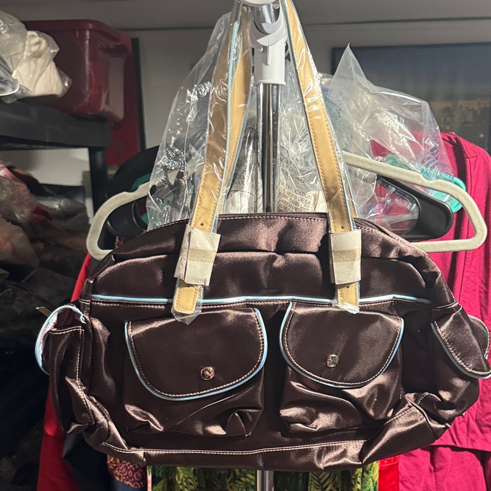 Avon Brown Shoulder Bag with Tan Accents